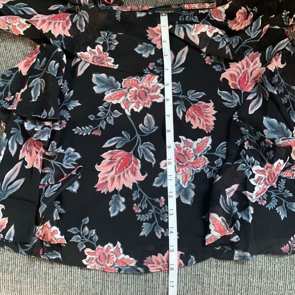 Olivaceous cold shoulder sheer ruffle blouse sz small - Picture 14 of 16